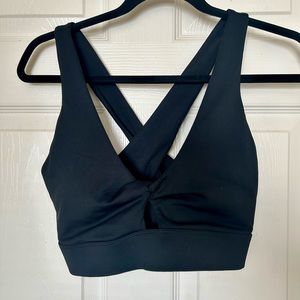 Fabletics Black Cut Out Cross Back Sports Bra